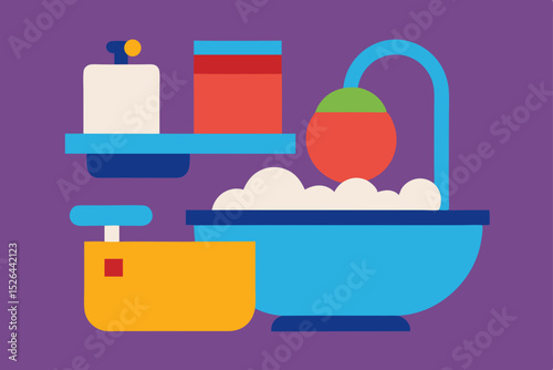 Bathroom Essentials A Clean and Organized Bathroom Illustration