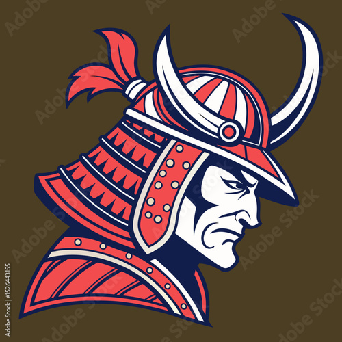  mascot head of a samurai warrior