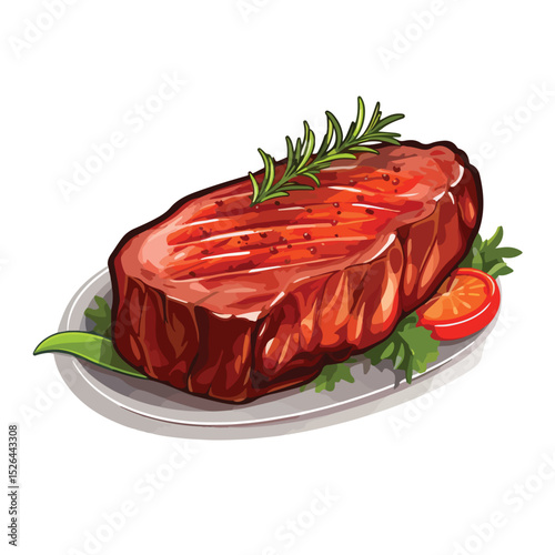 High-Quality Beef Steak Icon Vector Illustration for Restaurant Menus and Food Related Designs