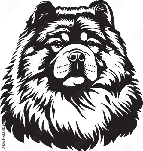 Chow Chow dog head vector