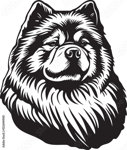 vector illustration of a Chow Chow dog head