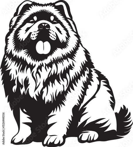 sitting Chow Chow dog