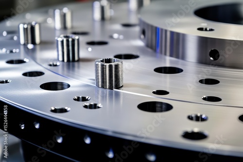 Precision Machined Metal Components on a Professional Work Surface