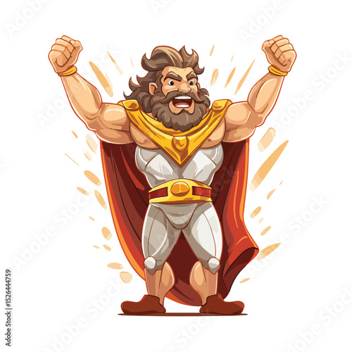 Dynamic Champion Victory Element Cartoon Vector Illustration for Winning Celebrations