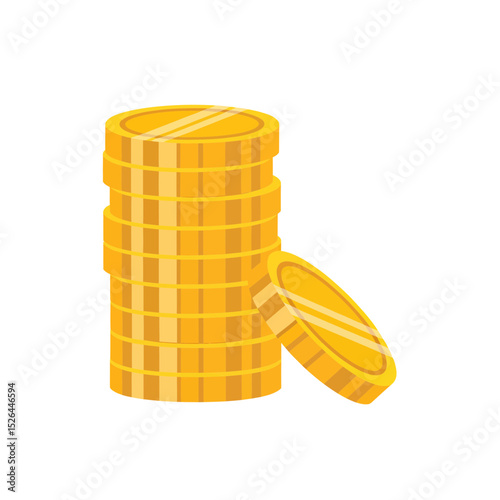 Stack of gold coins on transparent background, concept for finance, banking, and investment illustration