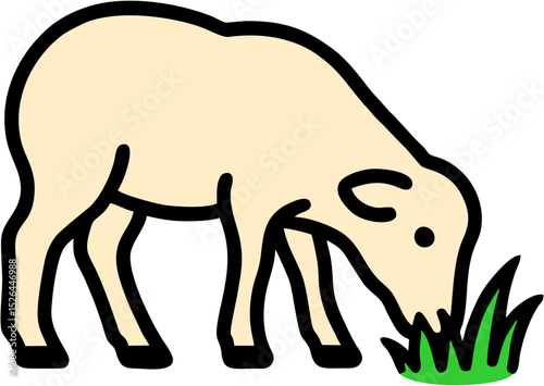 lamb eating grass