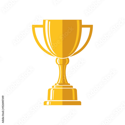 A detailed illustration of a golden trophy cup on a transparent background, concept for award ceremony, competition, victory, success, and achievement