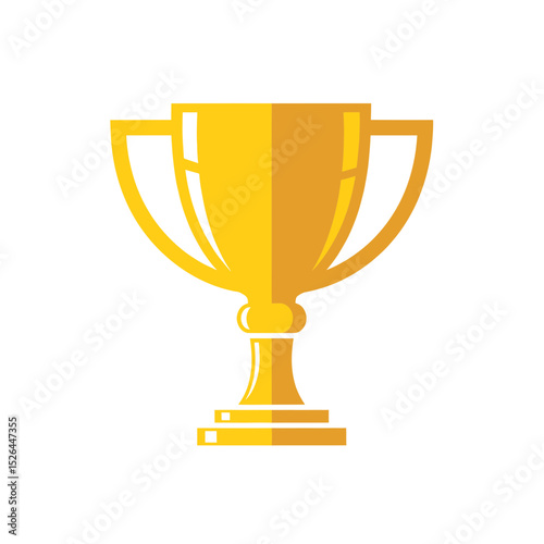 A golden trophy cup icon on a white background, concept for award ceremony design, winner celebration, success, achievement, and competition