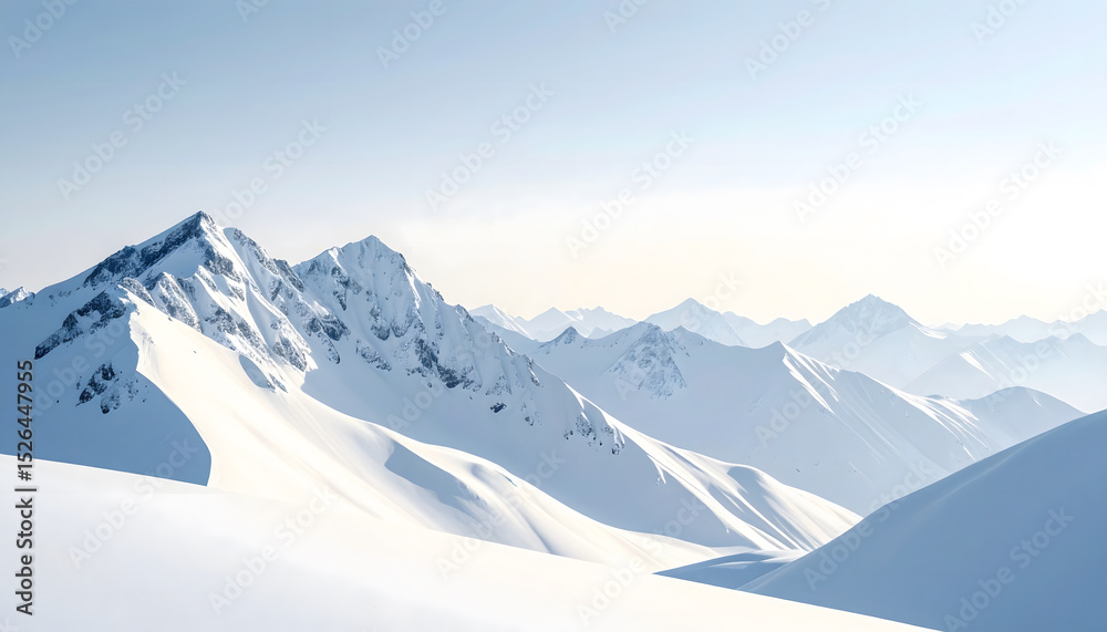 Obraz premium Snow-Capped Mountains under Clear Blue Sky at High Altitude