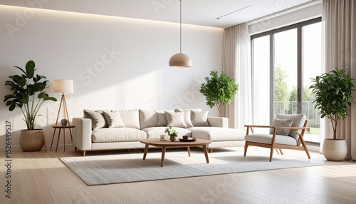 Modern living room, Generated image