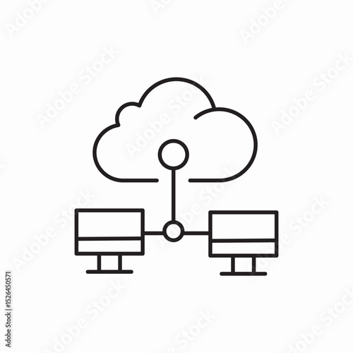 Cloud server hosting platform icon vector sign