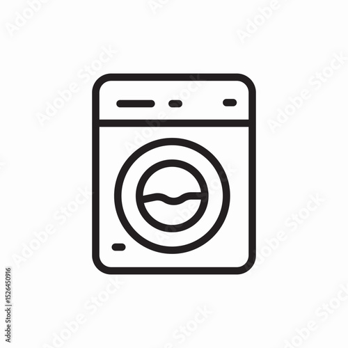 Home washing machine appliance icon vector sign