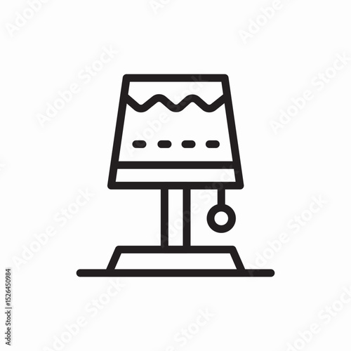 Modern table lamp lighting icon vector sign