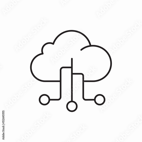 Cloud computing data storage icon vector sign