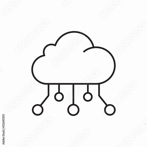 Cloud network connection system icon vector sign