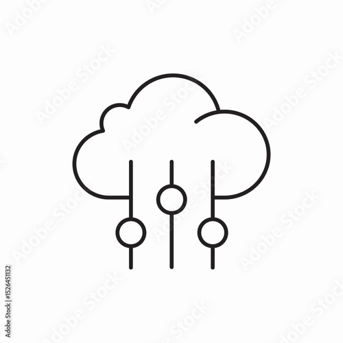 Cloud computing data icon vector sign