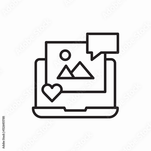social media content icon vector sign