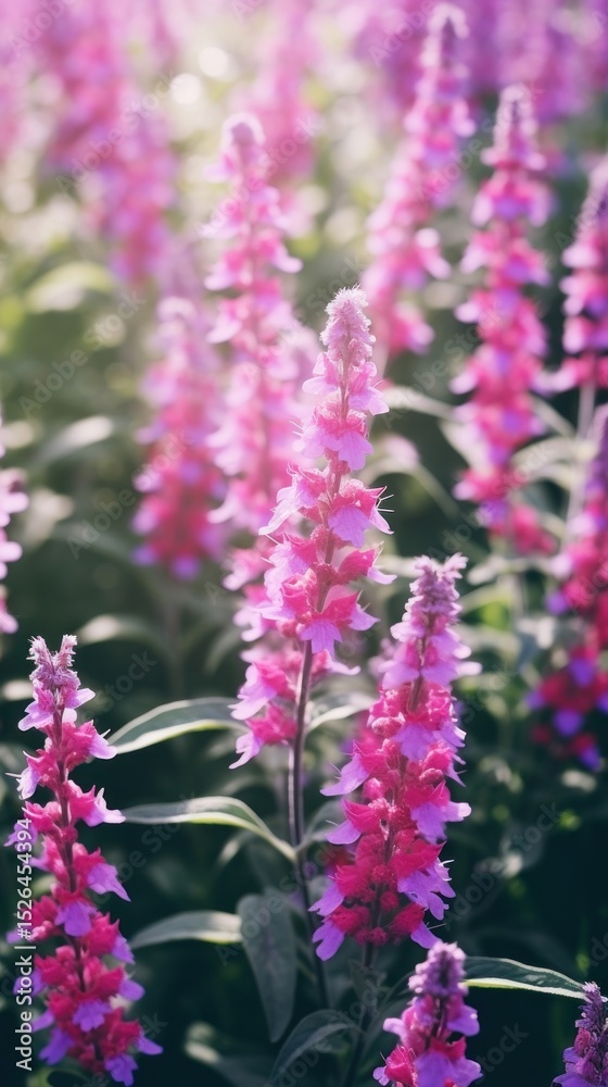 Obraz premium Salvias blossom flower purple.