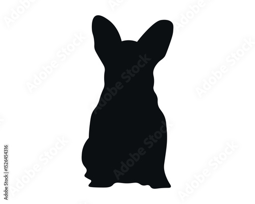 Dog silhouette. Corgi silhouette isolated on white background.