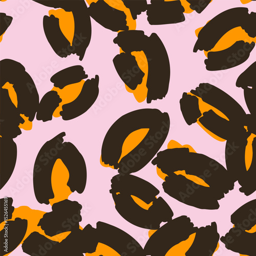 Leopard spots seamless pattern design. Vector pink background, wallpaper, wrapping paper, fabric, print