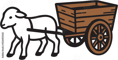 the lamb pulls the cart
