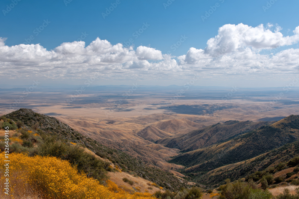 Obraz premium breathtaking view of vast plain park showcasing rolling hills and lush greenery