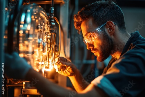 Technician Repairs Electrical Equipment with Precision and Care
