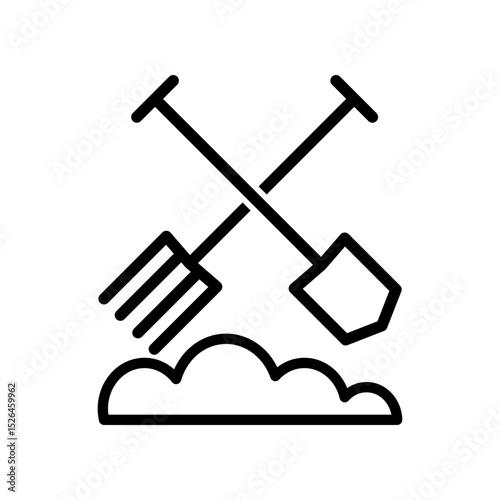 Shovel and fork icon design template SVG