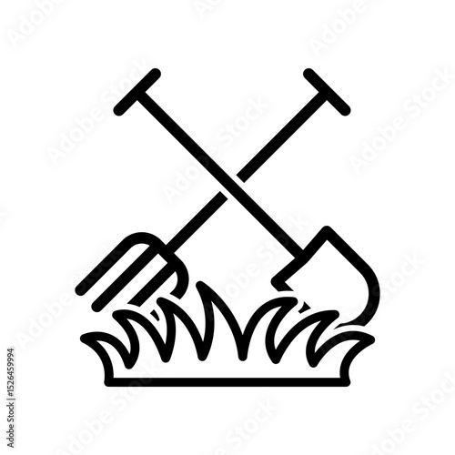Shovel and fork icon design template SVG