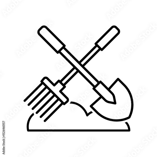 Shovel and fork icon design template SVG