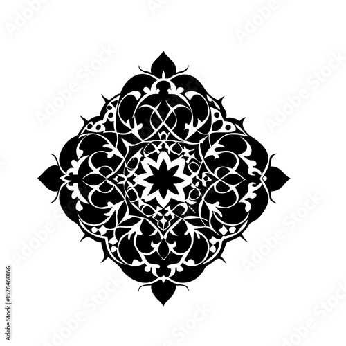 Tazhib Eslimi Art Iranian Text Box Floral Vector. iranian art empty frame isolated transparent background. vector illustration of iranian ornament frame ideal for text box
