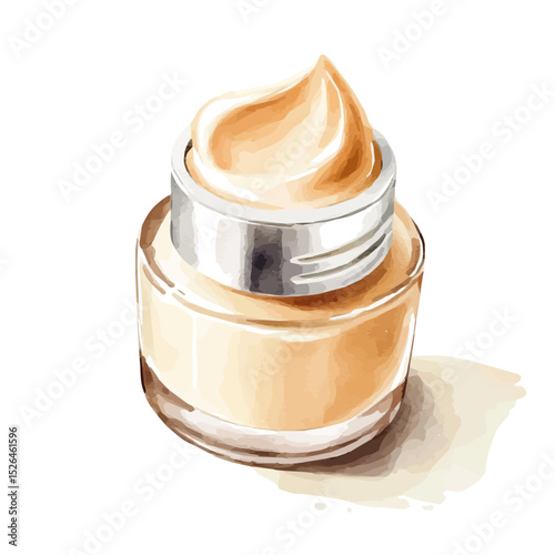 CC Cream, watercolor vector, high quality, isolated on a white background.