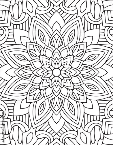 Floral Mandala Coloring Page for Adults. Mandala Coloring Page.