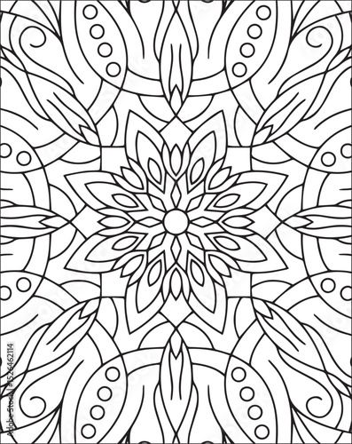Floral Mandala Coloring Page for Adults. Mandala Coloring Page.