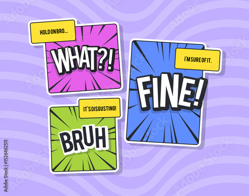 Explore a vibrant collection of Colorful Expression Stickers designed for Fun Digital Communication