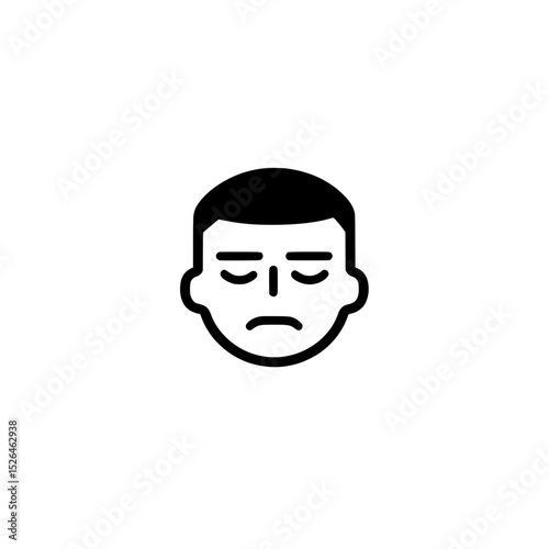 Moody Face Icon Vector Illustration