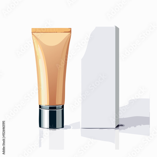 Cosmetic tube and box, showcasing a skincare product against a white background.