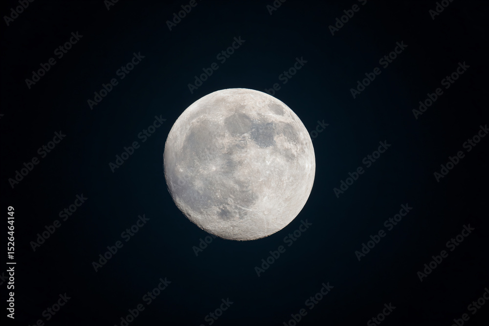 Obraz premium a full moon is seen in the dark sky