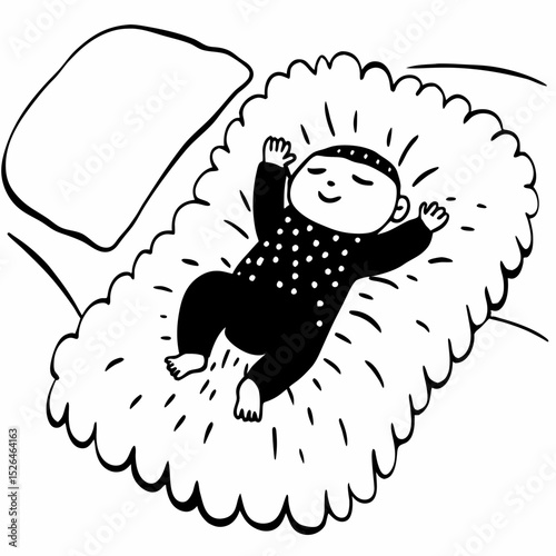Vector cute Baby is lazing around