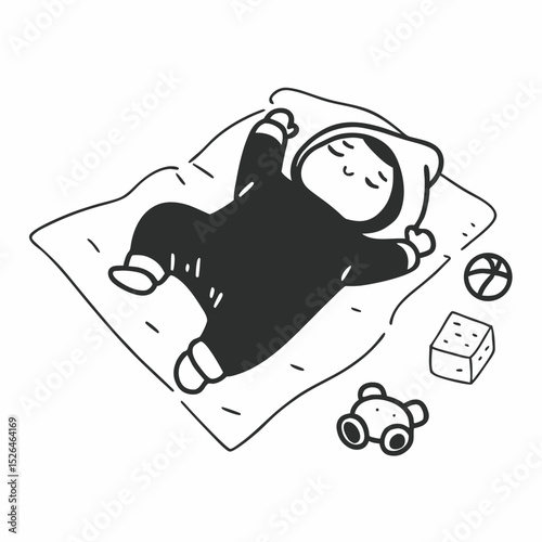 Vector cute Baby is lazing around