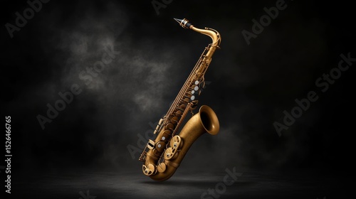 Wallpaper Mural Jazz musician soloing with saxophone, dramatic fog and spotlight lighting Torontodigital.ca