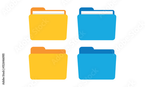 Flat style file folder