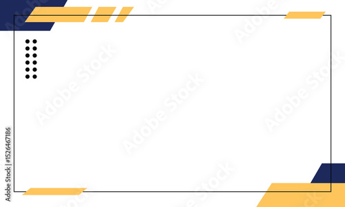 Modern geometric frame background with navy blue and yellow accents. Minimal design ideal for presentations, banners, digital content, and templates with copy space and clean layout.