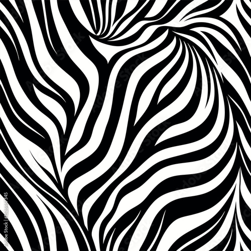 Abstract black and white zebra print background seamless pattern design for various projects