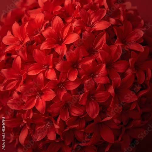 Detailed red flower petals showing veins and natural folds creating realistic vibrant nature inspired scene