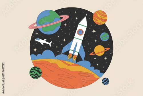 space travel concept collage