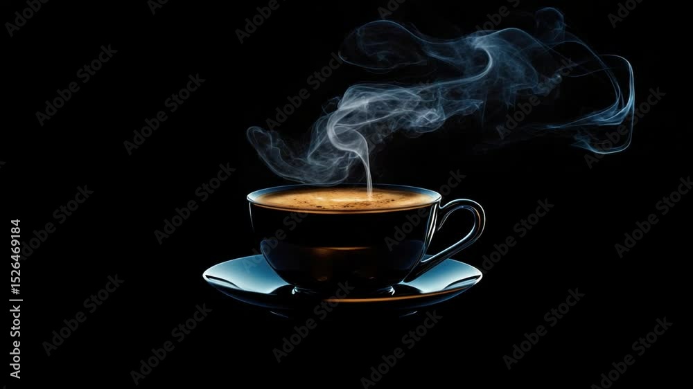 Steaming Cup of Delight: A freshly brewed, aromatic cup of coffee releases a plume of fragrant steam, offering a moment of sensory pleasure and invigoration.