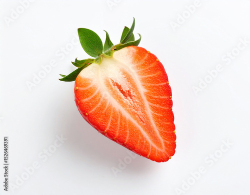 Organic Strawberries Fresh and Ripe on White Background – Natural Healthy Fruit Packed with Vitamins