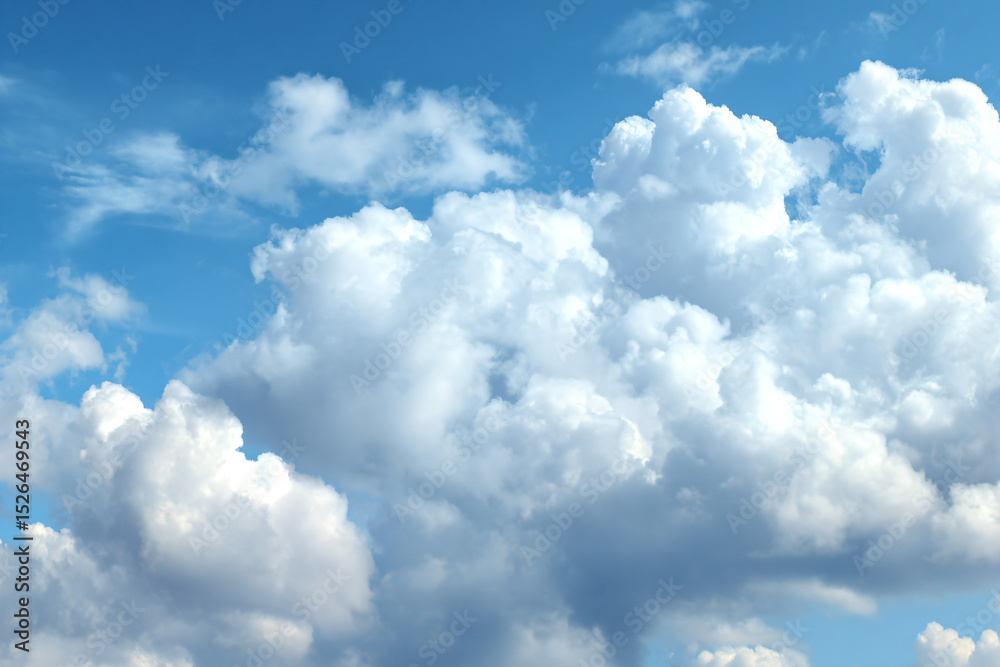 Obraz premium a plane flying through a cloudy blue sky