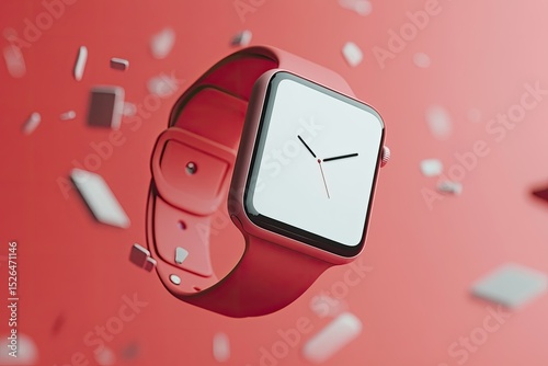 High Resolution Visual of Clay Apple Watch Ultra Set Mockup, Falling